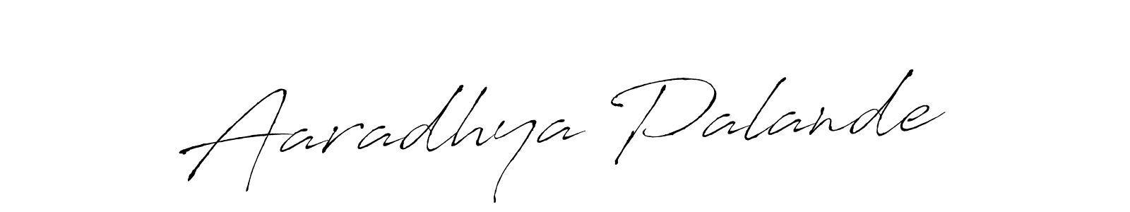 How to make Aaradhya Palande name signature. Use Antro_Vectra style for creating short signs online. This is the latest handwritten sign. Aaradhya Palande signature style 6 images and pictures png