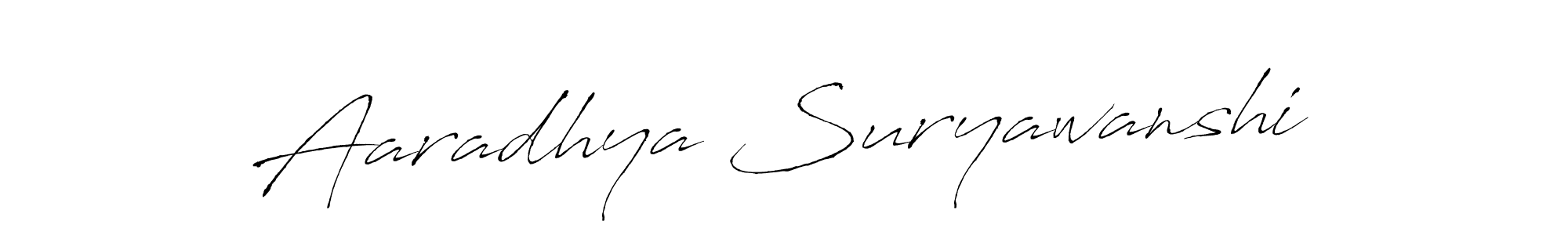 Create a beautiful signature design for name Aaradhya Suryawanshi. With this signature (Antro_Vectra) fonts, you can make a handwritten signature for free. Aaradhya Suryawanshi signature style 6 images and pictures png