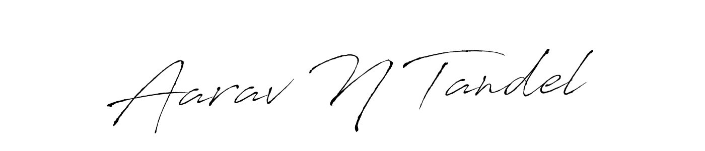 The best way (Antro_Vectra) to make a short signature is to pick only two or three words in your name. The name Aarav N Tandel include a total of six letters. For converting this name. Aarav N Tandel signature style 6 images and pictures png