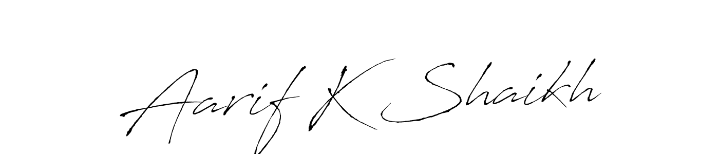 This is the best signature style for the Aarif K Shaikh name. Also you like these signature font (Antro_Vectra). Mix name signature. Aarif K Shaikh signature style 6 images and pictures png