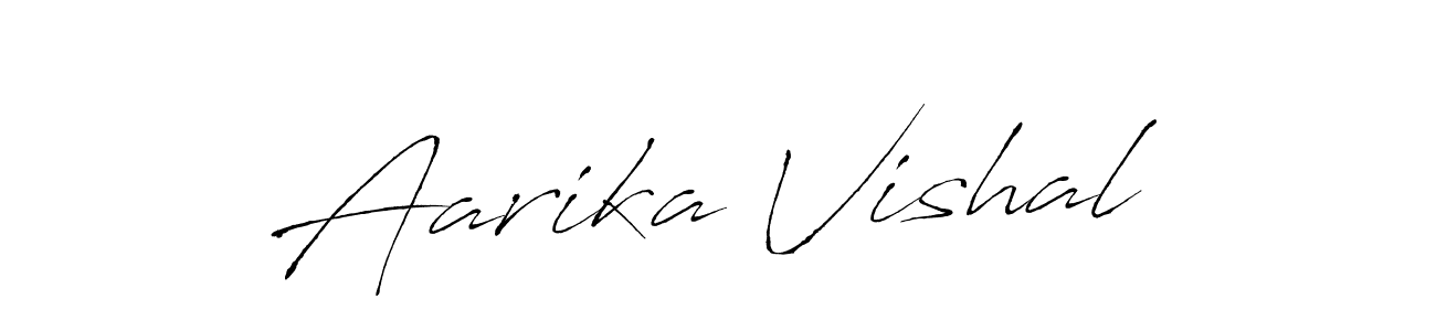 The best way (Antro_Vectra) to make a short signature is to pick only two or three words in your name. The name Aarika Vishal include a total of six letters. For converting this name. Aarika Vishal signature style 6 images and pictures png