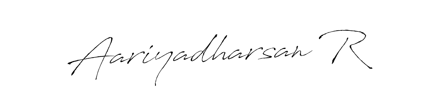 Similarly Antro_Vectra is the best handwritten signature design. Signature creator online .You can use it as an online autograph creator for name Aariyadharsan R. Aariyadharsan R signature style 6 images and pictures png