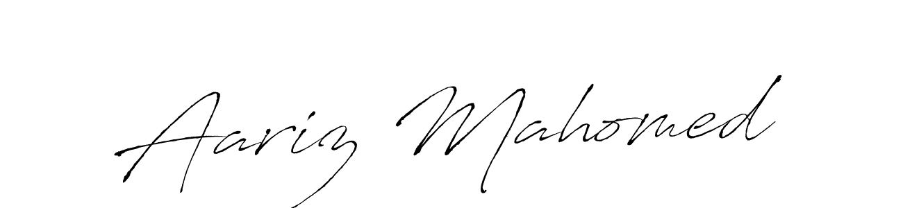 How to make Aariz Mahomed name signature. Use Antro_Vectra style for creating short signs online. This is the latest handwritten sign. Aariz Mahomed signature style 6 images and pictures png