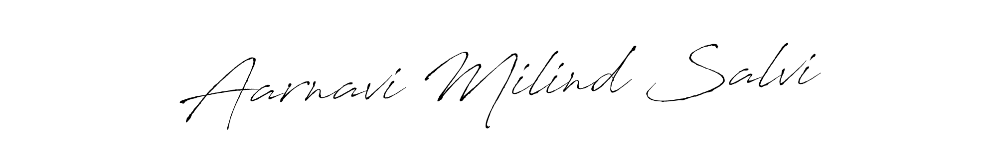 This is the best signature style for the Aarnavi Milind Salvi name. Also you like these signature font (Antro_Vectra). Mix name signature. Aarnavi Milind Salvi signature style 6 images and pictures png