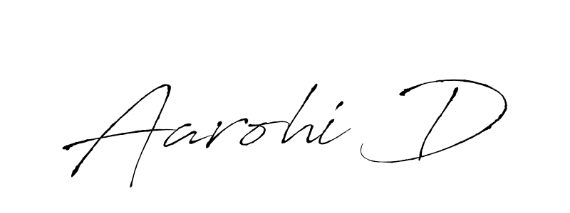 Make a beautiful signature design for name Aarohi D. With this signature (Antro_Vectra) style, you can create a handwritten signature for free. Aarohi D signature style 6 images and pictures png