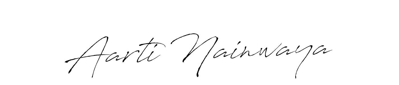Create a beautiful signature design for name Aarti Nainwaya. With this signature (Antro_Vectra) fonts, you can make a handwritten signature for free. Aarti Nainwaya signature style 6 images and pictures png