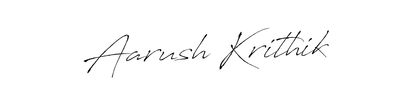 Make a beautiful signature design for name Aarush Krithik. With this signature (Antro_Vectra) style, you can create a handwritten signature for free. Aarush Krithik signature style 6 images and pictures png