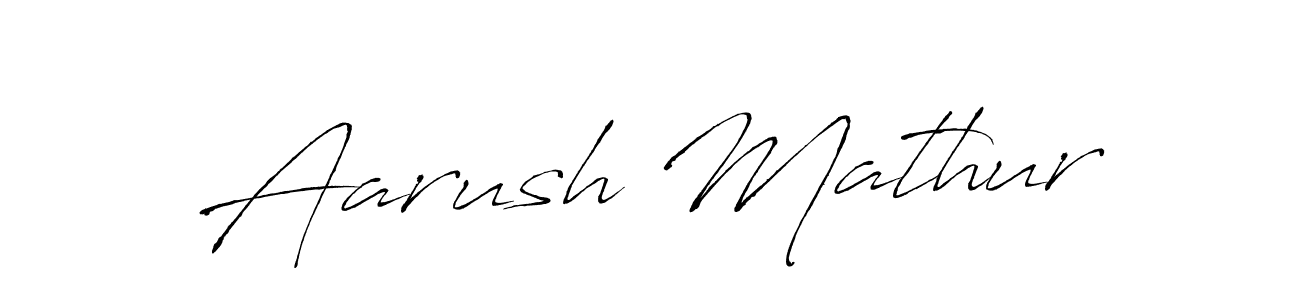 The best way (Antro_Vectra) to make a short signature is to pick only two or three words in your name. The name Aarush Mathur include a total of six letters. For converting this name. Aarush Mathur signature style 6 images and pictures png