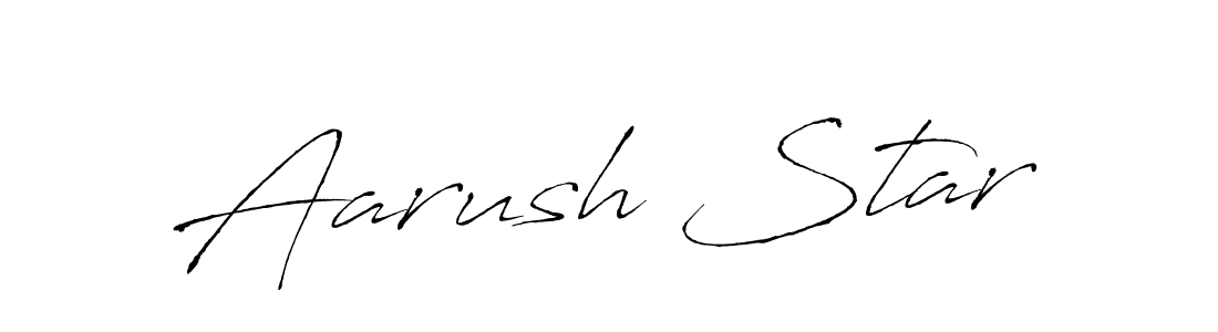 How to make Aarush Star name signature. Use Antro_Vectra style for creating short signs online. This is the latest handwritten sign. Aarush Star signature style 6 images and pictures png