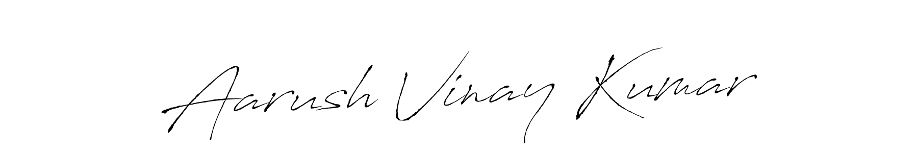 How to make Aarush Vinay Kumar name signature. Use Antro_Vectra style for creating short signs online. This is the latest handwritten sign. Aarush Vinay Kumar signature style 6 images and pictures png