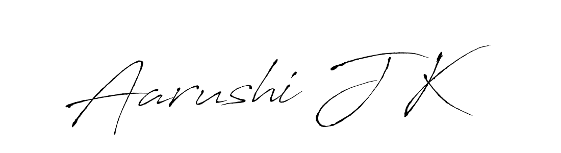 Create a beautiful signature design for name Aarushi J K. With this signature (Antro_Vectra) fonts, you can make a handwritten signature for free. Aarushi J K signature style 6 images and pictures png