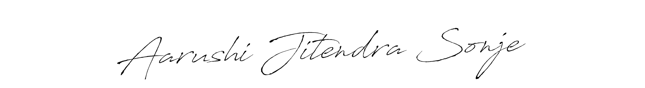 Create a beautiful signature design for name Aarushi Jitendra Sonje. With this signature (Antro_Vectra) fonts, you can make a handwritten signature for free. Aarushi Jitendra Sonje signature style 6 images and pictures png