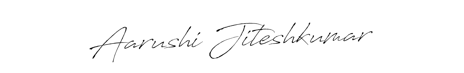 How to make Aarushi Jiteshkumar name signature. Use Antro_Vectra style for creating short signs online. This is the latest handwritten sign. Aarushi Jiteshkumar signature style 6 images and pictures png