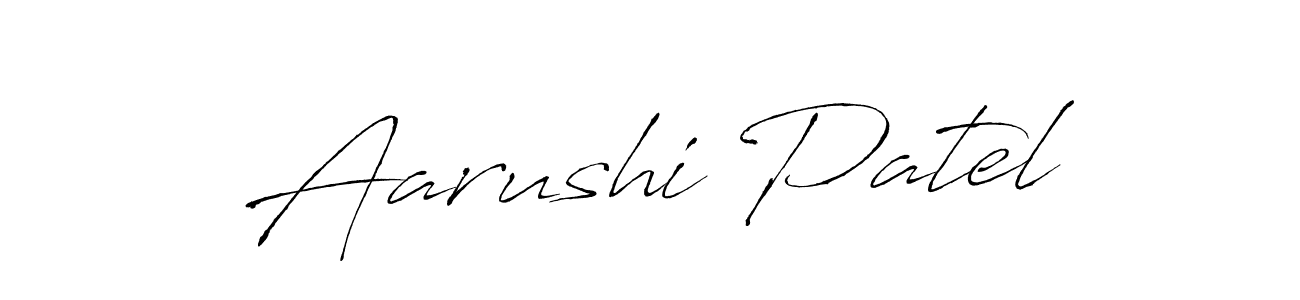 Create a beautiful signature design for name Aarushi Patel. With this signature (Antro_Vectra) fonts, you can make a handwritten signature for free. Aarushi Patel signature style 6 images and pictures png