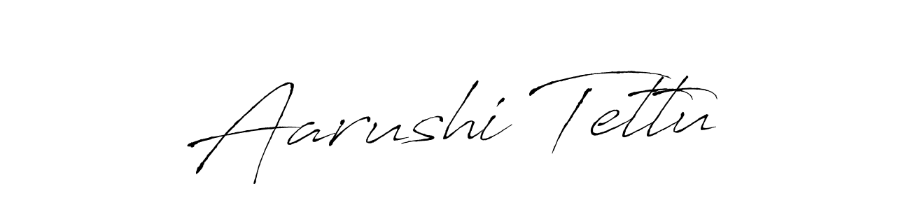 How to make Aarushi Tettu name signature. Use Antro_Vectra style for creating short signs online. This is the latest handwritten sign. Aarushi Tettu signature style 6 images and pictures png