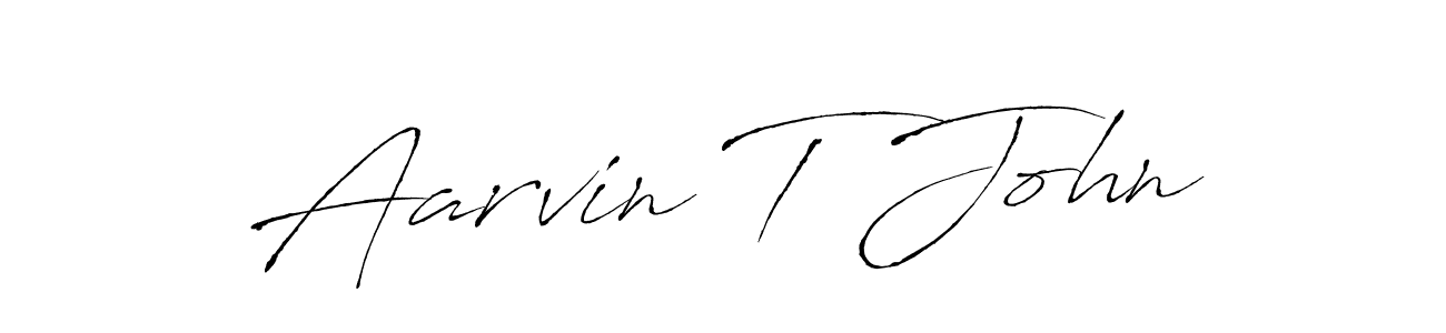 Make a beautiful signature design for name Aarvin T John. With this signature (Antro_Vectra) style, you can create a handwritten signature for free. Aarvin T John signature style 6 images and pictures png