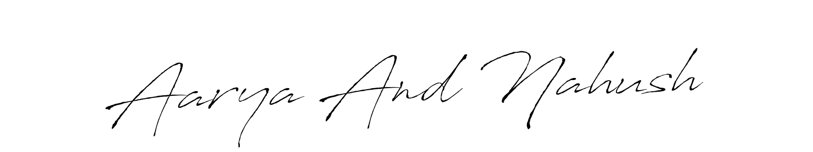 Design your own signature with our free online signature maker. With this signature software, you can create a handwritten (Antro_Vectra) signature for name Aarya And Nahush. Aarya And Nahush signature style 6 images and pictures png