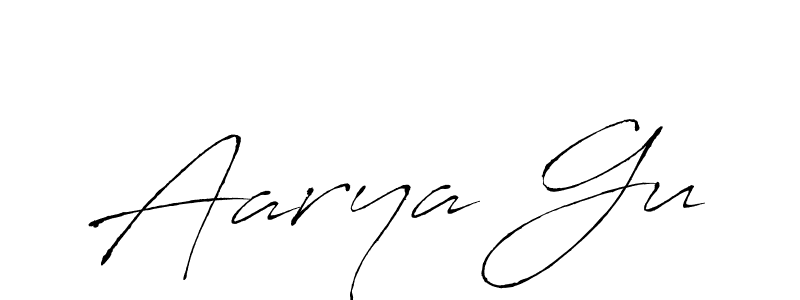 Design your own signature with our free online signature maker. With this signature software, you can create a handwritten (Antro_Vectra) signature for name Aarya Gu. Aarya Gu signature style 6 images and pictures png