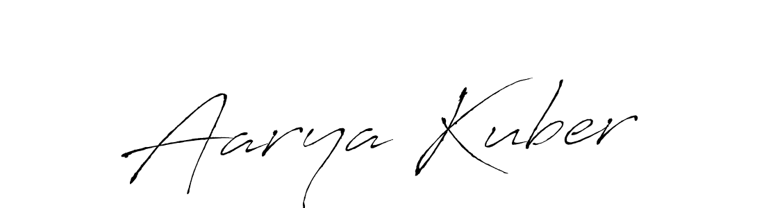 Also You can easily find your signature by using the search form. We will create Aarya Kuber name handwritten signature images for you free of cost using Antro_Vectra sign style. Aarya Kuber signature style 6 images and pictures png