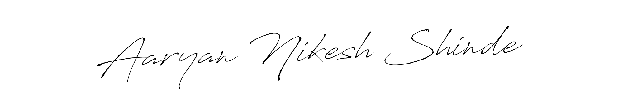 How to make Aaryan Nikesh Shinde name signature. Use Antro_Vectra style for creating short signs online. This is the latest handwritten sign. Aaryan Nikesh Shinde signature style 6 images and pictures png