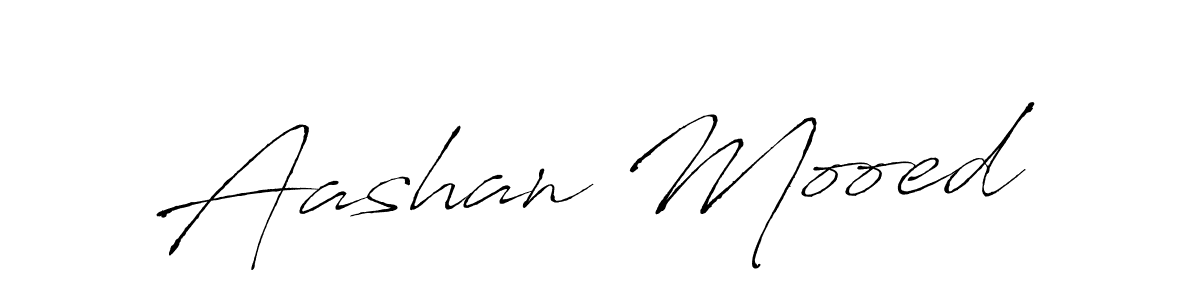 How to make Aashan Mooed name signature. Use Antro_Vectra style for creating short signs online. This is the latest handwritten sign. Aashan Mooed signature style 6 images and pictures png