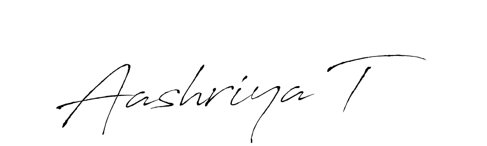 How to make Aashriya T name signature. Use Antro_Vectra style for creating short signs online. This is the latest handwritten sign. Aashriya T signature style 6 images and pictures png