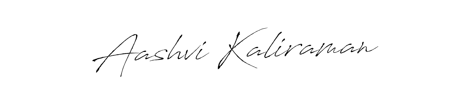 How to make Aashvi Kaliraman name signature. Use Antro_Vectra style for creating short signs online. This is the latest handwritten sign. Aashvi Kaliraman signature style 6 images and pictures png