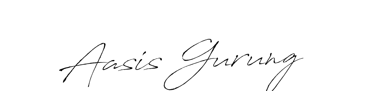 How to make Aasis Gurung name signature. Use Antro_Vectra style for creating short signs online. This is the latest handwritten sign. Aasis Gurung signature style 6 images and pictures png