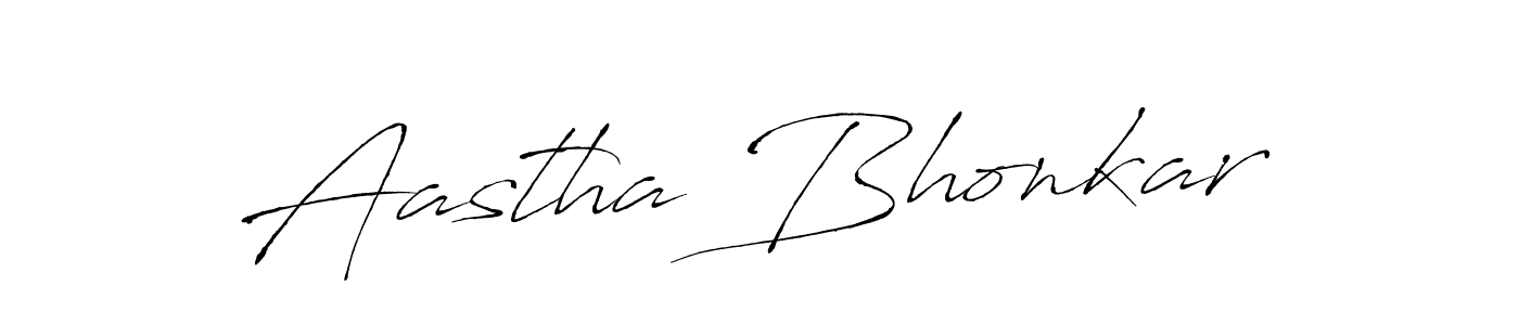 Make a beautiful signature design for name Aastha Bhonkar. With this signature (Antro_Vectra) style, you can create a handwritten signature for free. Aastha Bhonkar signature style 6 images and pictures png