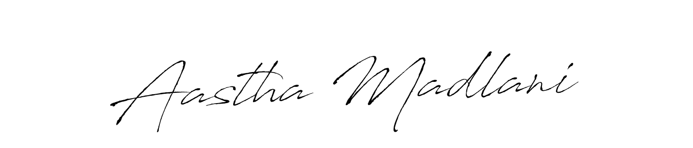 Design your own signature with our free online signature maker. With this signature software, you can create a handwritten (Antro_Vectra) signature for name Aastha Madlani. Aastha Madlani signature style 6 images and pictures png