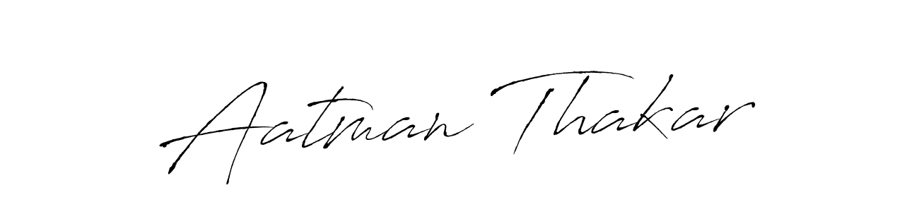 How to make Aatman Thakar name signature. Use Antro_Vectra style for creating short signs online. This is the latest handwritten sign. Aatman Thakar signature style 6 images and pictures png