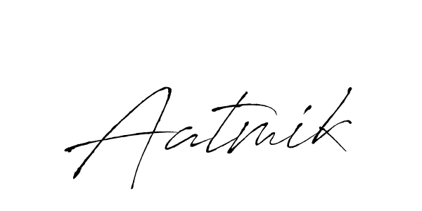 The best way (Antro_Vectra) to make a short signature is to pick only two or three words in your name. The name Aatmik include a total of six letters. For converting this name. Aatmik signature style 6 images and pictures png