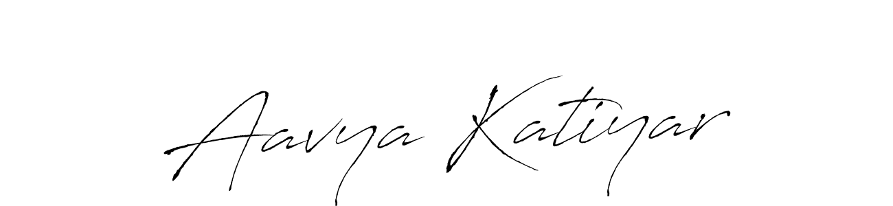 The best way (Antro_Vectra) to make a short signature is to pick only two or three words in your name. The name Aavya Katiyar include a total of six letters. For converting this name. Aavya Katiyar signature style 6 images and pictures png