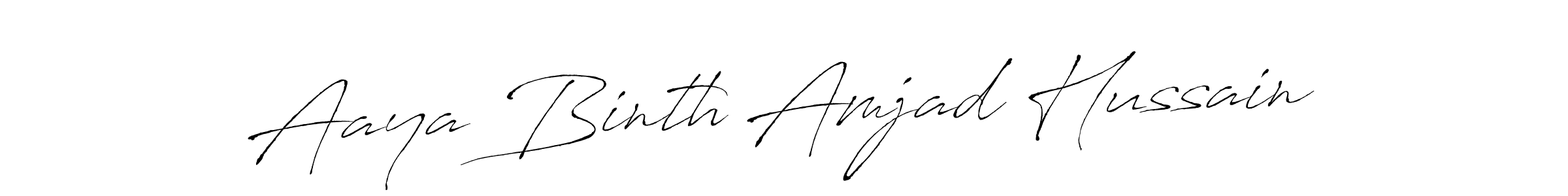 How to make Aaya Binth Amjad Hussain signature? Antro_Vectra is a professional autograph style. Create handwritten signature for Aaya Binth Amjad Hussain name. Aaya Binth Amjad Hussain signature style 6 images and pictures png