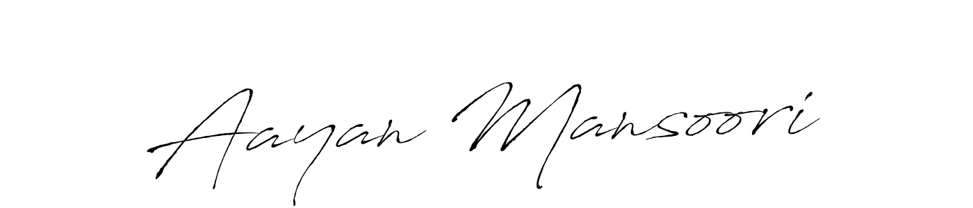 Make a beautiful signature design for name Aayan Mansoori. With this signature (Antro_Vectra) style, you can create a handwritten signature for free. Aayan Mansoori signature style 6 images and pictures png