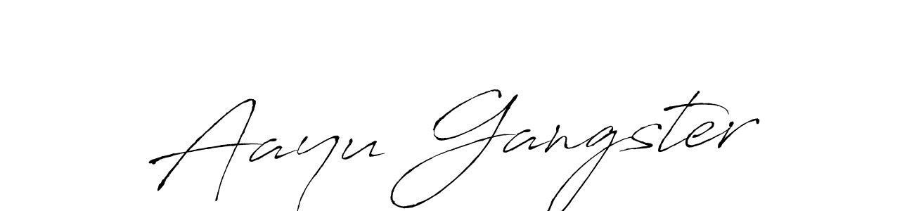 Create a beautiful signature design for name Aayu Gangster. With this signature (Antro_Vectra) fonts, you can make a handwritten signature for free. Aayu Gangster signature style 6 images and pictures png