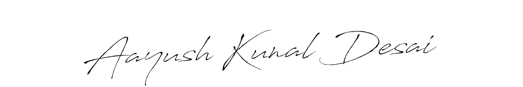 Make a beautiful signature design for name Aayush Kunal Desai. With this signature (Antro_Vectra) style, you can create a handwritten signature for free. Aayush Kunal Desai signature style 6 images and pictures png