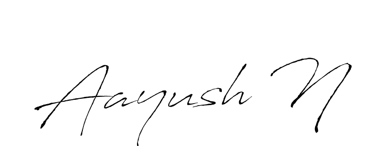 Also we have Aayush N name is the best signature style. Create professional handwritten signature collection using Antro_Vectra autograph style. Aayush N signature style 6 images and pictures png