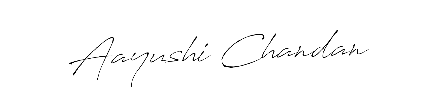 The best way (Antro_Vectra) to make a short signature is to pick only two or three words in your name. The name Aayushi Chandan include a total of six letters. For converting this name. Aayushi Chandan signature style 6 images and pictures png