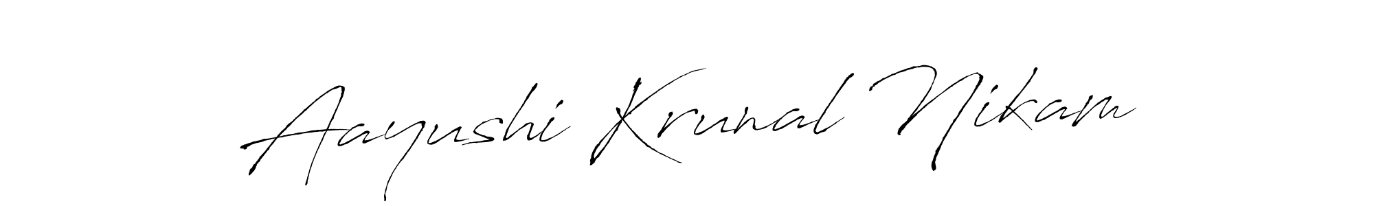 Also You can easily find your signature by using the search form. We will create Aayushi Krunal Nikam name handwritten signature images for you free of cost using Antro_Vectra sign style. Aayushi Krunal Nikam signature style 6 images and pictures png