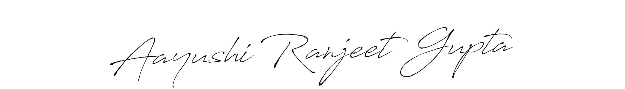 How to make Aayushi Ranjeet Gupta name signature. Use Antro_Vectra style for creating short signs online. This is the latest handwritten sign. Aayushi Ranjeet Gupta signature style 6 images and pictures png