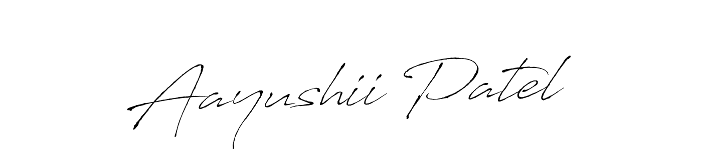 Design your own signature with our free online signature maker. With this signature software, you can create a handwritten (Antro_Vectra) signature for name Aayushii Patel. Aayushii Patel signature style 6 images and pictures png