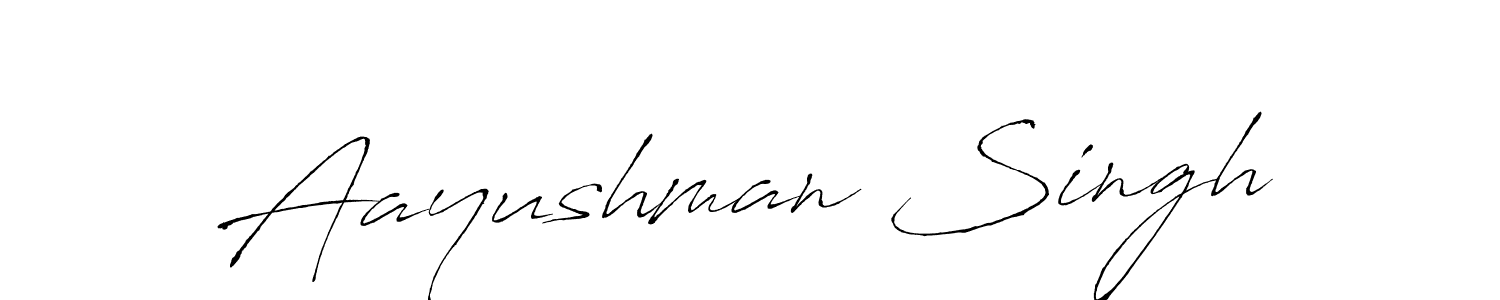 How to make Aayushman Singh signature? Antro_Vectra is a professional autograph style. Create handwritten signature for Aayushman Singh name. Aayushman Singh signature style 6 images and pictures png