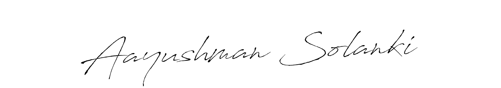 How to make Aayushman Solanki name signature. Use Antro_Vectra style for creating short signs online. This is the latest handwritten sign. Aayushman Solanki signature style 6 images and pictures png