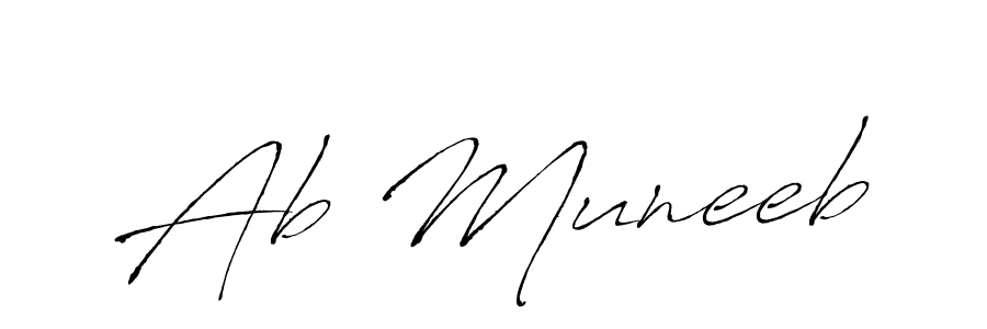 Similarly Antro_Vectra is the best handwritten signature design. Signature creator online .You can use it as an online autograph creator for name Ab Muneeb. Ab Muneeb signature style 6 images and pictures png