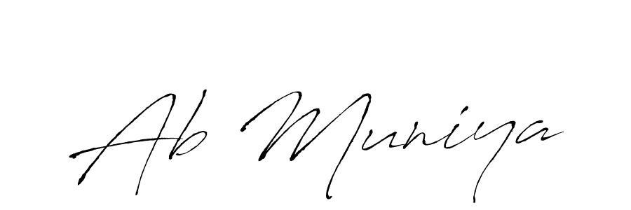 Make a beautiful signature design for name Ab Muniya. With this signature (Antro_Vectra) style, you can create a handwritten signature for free. Ab Muniya signature style 6 images and pictures png