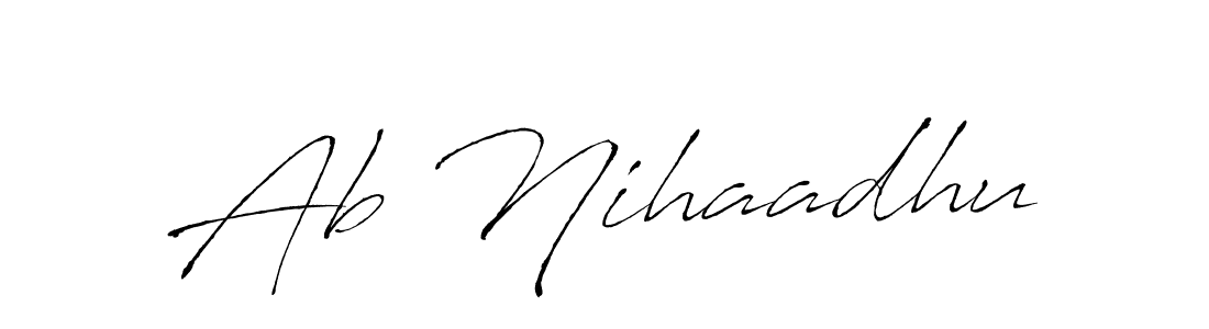if you are searching for the best signature style for your name Ab Nihaadhu. so please give up your signature search. here we have designed multiple signature styles  using Antro_Vectra. Ab Nihaadhu signature style 6 images and pictures png
