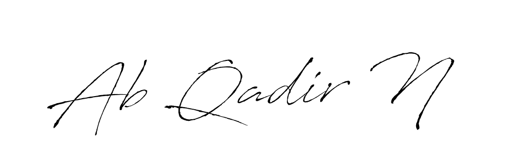 How to make Ab Qadir N name signature. Use Antro_Vectra style for creating short signs online. This is the latest handwritten sign. Ab Qadir N signature style 6 images and pictures png