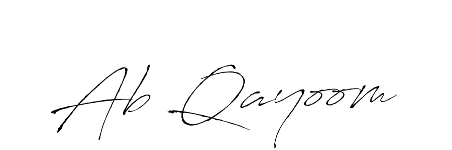 How to make Ab Qayoom name signature. Use Antro_Vectra style for creating short signs online. This is the latest handwritten sign. Ab Qayoom signature style 6 images and pictures png