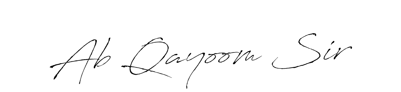 Also we have Ab Qayoom Sir name is the best signature style. Create professional handwritten signature collection using Antro_Vectra autograph style. Ab Qayoom Sir signature style 6 images and pictures png